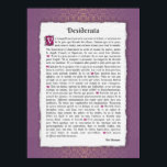 デシデラタチョーセデシレズポエム ポスター<br><div class="desc">Fameuse Poeme de Max Ehrmann pour vivre une vie inspire.Des recommendations sont donenes pour une vie sage et vertueuse,  apprercies d'une genation a l'autre.アンクラシックアプレサーバ。Le fond est fait d'uneシミュレーションd'aquarele surスタイルダートデコ。</div>