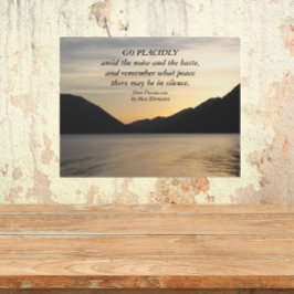 デシデラタバースレークサンセットランドスケープ メタルプリント