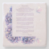 デシデラタパープルアジサイと蝶 ストーンコースター (正面)