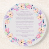 デシデラタピンクパープルフローラリース コースター (正面)