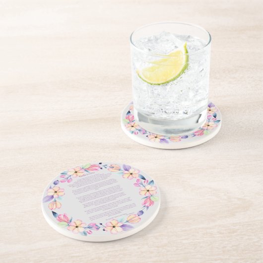 デシデラタピンクパープルフローラリース コースター (側面)