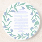 デシデラタブルーフローラリース コースター (正面)