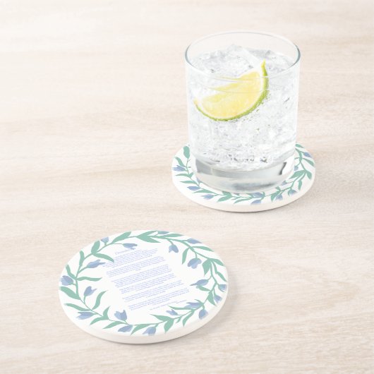 デシデラタブルーフローラリース コースター (側面)