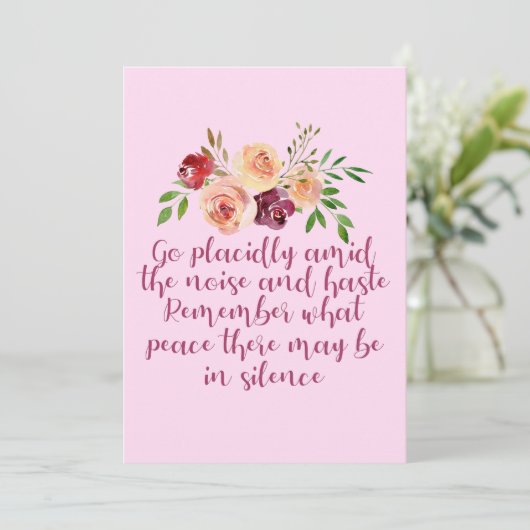 デシデラタポエステ引用文ピンクカード (スタンド正面)