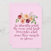 デシデラタポエステ引用文ピンクカード (正面/裏面)