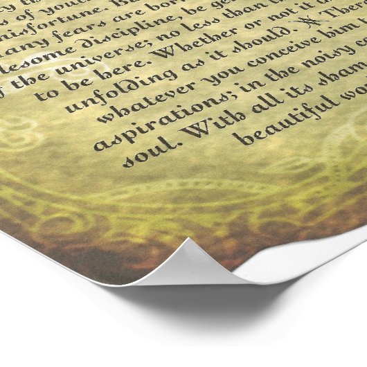 デシデラタポーブオンアンティークスタイル紙 ポスター (角)