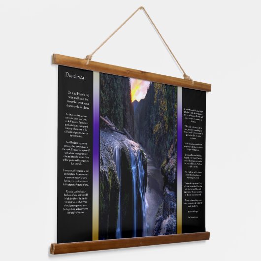 デシデラタマウンテンバレーウォータフォールズ 吊り下げ型タペストリー (傾斜あり)