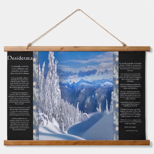 デシデラタ威厳のあるスノートップマウンテンビュー 吊り下げ型タペストリー (正面)
