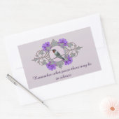 デシデラタ引用文と平和なハミングバード 長方形シール (封筒)