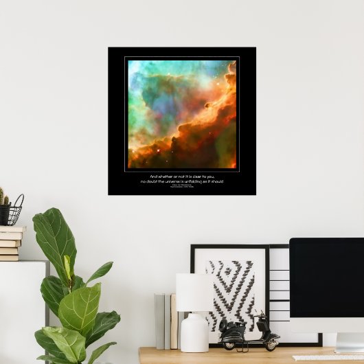 デシデラタ引用文 – オメガ星雲の領域 ポスター (ホームオフィス)