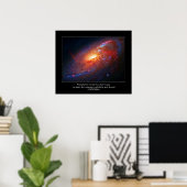 デシデラタ引用文 – スパイラル銀河系、キネズヴェナティチ ポスター (ホームオフィス)