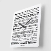 デシデラタ詩ポエシー詩引用文（白） スクエア壁時計 (傾斜)