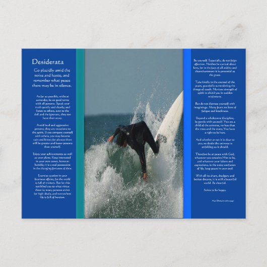 デシデラタ顔ダイブポストカード ポストカード (正面)