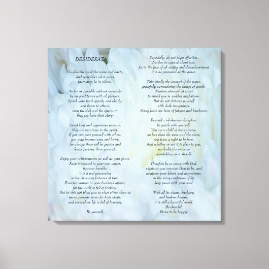 デシデラタ キャンバスプリント (正面)