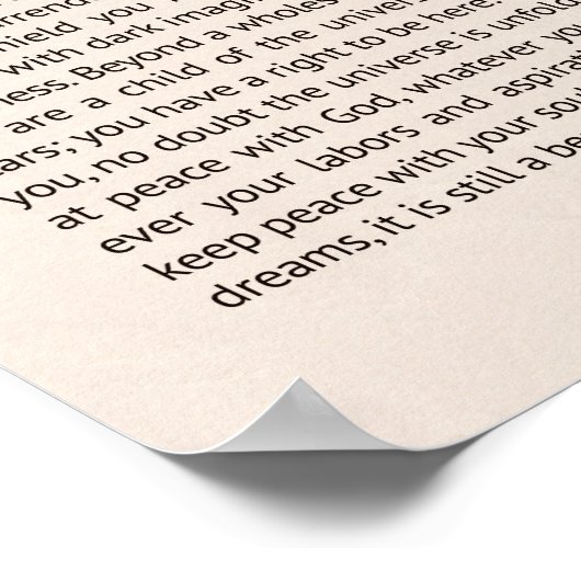 デシデラタ ポスター (角)