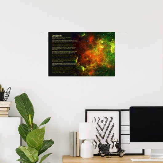 デシデラタ – 北米およびペリカン星雲 ポスター (ホームオフィス)