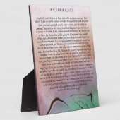 デシデラータ・ポエム・バイ・マックス・エールマン・ウォーター・カラー・マウンテン フォトプラーク (側面)