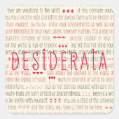 デシデラ感動的タ詩 スクエアシール (正面)