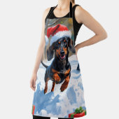 デシュント走の雪とクリスマスハット エプロン (インサイチュ)