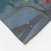 デシュント走の雪とクリスマスハット フリースブランケット (角)