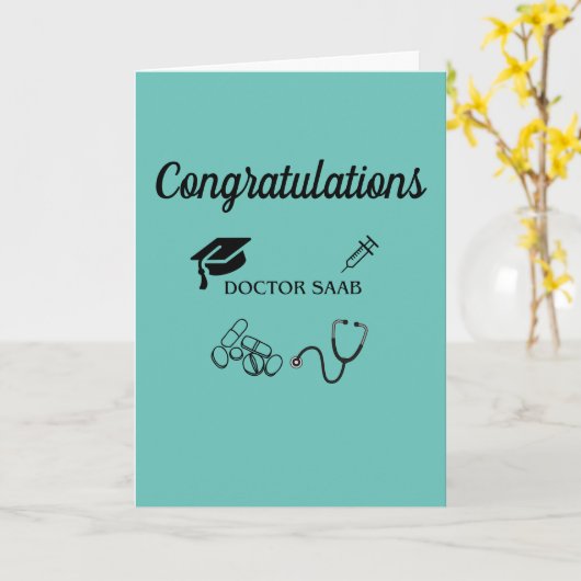 デシ博士おめでとう カード (黄色い花)