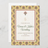 デシ結婚のカードデジタルインディアン結婚式の招待 招待状 (正面/裏面)