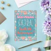 デシ・インド・パキスタン 結婚式 メヘンディ フード サイン アクリル招待状 (インサイチュ (ウェディング))