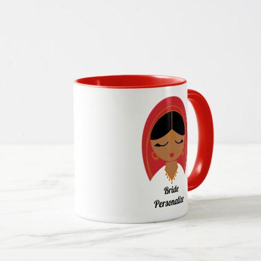 デシ、南アジア、インディアン花嫁、またはダハンギフト  マグカップ (正面右)