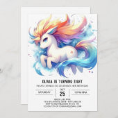 デジお洒落タル馬誕生日 招待状 (正面/裏面)