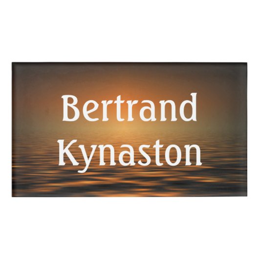 デジアート-海サンセット+お名前 名札 (正面)