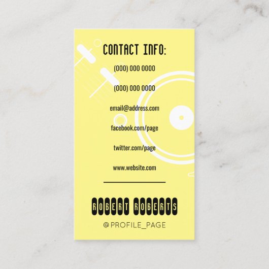 デジェモダンイスタイル黄色カバー 名刺 (裏面)