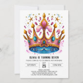 デジエレガントタルプリンセスクラウン誕生日 招待状 (正面)