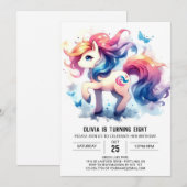 デジエレガントタル馬誕生日 招待状 (正面/裏面)