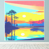 デジカラフルタル3Dキャンバスアート – パーフェクトウォールデコ キャンバスプリント (インサイチュ (ウッドフロア))