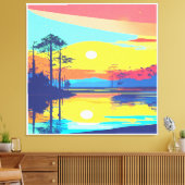 デジカラフルタル3Dキャンバスアート – パーフェクトウォールデコ キャンバスプリント (インサイチュ (リビング))