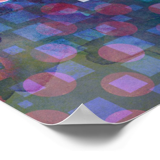 デジタお気に入りのル抽象芸術にカラフル対する引用文 ポスター (角)