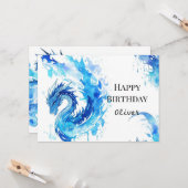 デジタお洒落ルドラゴン誕生日 カード (正面/裏面インサイチュ)