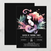 デジタお洒落ル猫誕生日 招待状 (正面/裏面)