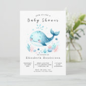 デジタお洒落ル鯨赤ちゃんシャワー 招待状 (スタンド正面)