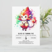 デジタよくはしゃぐルモンキー誕生日 招待状 (スタンド正面)