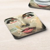 デジタアートユニークルアート |レディかわいらし抽象芸術 コースター (左側)