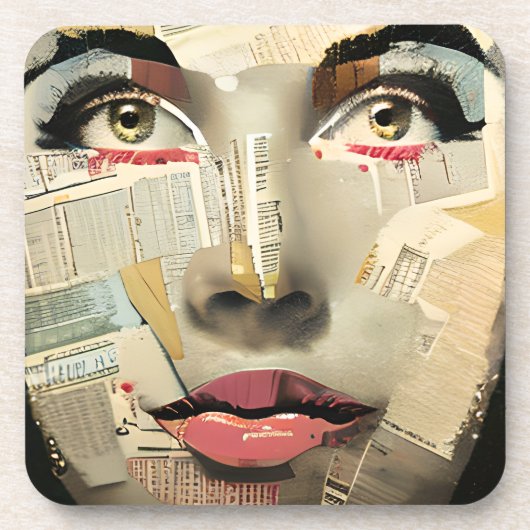 デジタアートユニークルアート |レディかわいらし抽象芸術 コースター (正面)