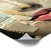 デジタアートユニークルアート |レディかわいらし抽象芸術 ポスター (角)