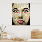 デジタアートユニークルアート |レディかわいらし抽象芸術 ポスター (キッチン)