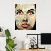 デジタアートユニークルアート |レディかわいらし抽象芸術 ポスター (ホームオフィス)