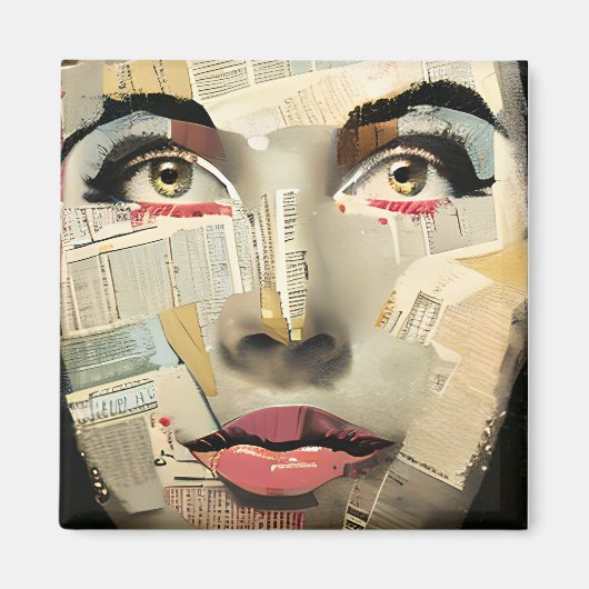 デジタアートユニークルアート |レディかわいらし抽象芸術 マグネット (正面)