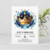 デジタエレガントルプリンスクラウン誕生日 招待状 (スタンド正面)