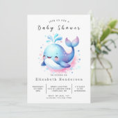 デジタエレガントル鯨赤ちゃんシャワー 招待状 (スタンド正面)
