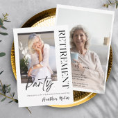 デジタエレガントル2フォト退職パーティーカード 招待状