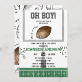 デジタカスタムルフットボールの赤ちゃんシャワー 招待状 (正面/裏面)